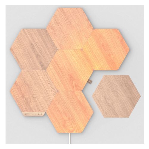 Nanoleaf Elements Hexagons Starter Kit (7-Panels), White Light, Wood Grain Finish, Create an Illuminated Display, Ultra-Thin Panels, Music Reaction, App/Voice/Manual Control Nanoleaf Elements Hexagons Starter Kit (7-Panels), White Light, Wood Grain Finish, Create an Illuminated Display, Ultra-Thin Panels, Music Reaction, App/Voice/Manual Control